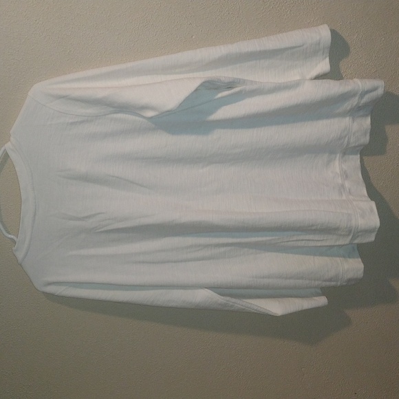 J. Jill V Neck Pullover Textured Cotton Blend Cream Ivory Soft Top LP - Picture 7 of 7